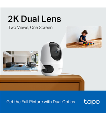 TP-LINK | Tapo C245D | Dual Lens Pan/Tilt Security Camera | Dome | 3 MP | 3.1mm/F1.6 | MicroSD Card up to 512 GB