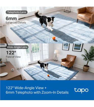TP-LINK | Tapo C245D | Dual Lens Pan/Tilt Security Camera | Dome | 3 MP | 3.1mm/F1.6 | MicroSD Card up to 512 GB
