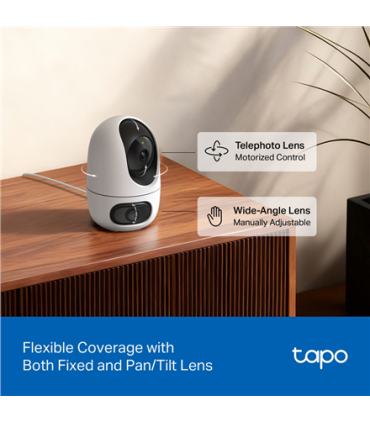 TP-LINK | Tapo C245D | Dual Lens Pan/Tilt Security Camera | Dome | 3 MP | 3.1mm/F1.6 | MicroSD Card up to 512 GB
