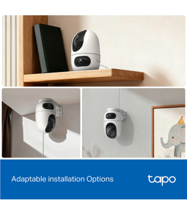 TP-LINK | Tapo C245D | Dual Lens Pan/Tilt Security Camera | Dome | 3 MP | 3.1mm/F1.6 | MicroSD Card up to 512 GB
