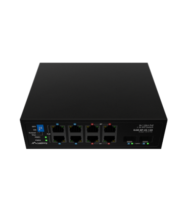 Lanberg Switch PoE 4xBT 4xAT 4xSFP Din Unmanagment Gigabit Ethernet | ILGE-8P-2S-120 | Unmanaged | Din rail