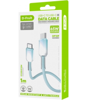 D-Fruit kaabel USB-C - USB-C DF159 1m, helesinine