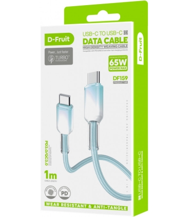 D-Fruit kaabel USB-C - USB-C DF159 1m, helesinine