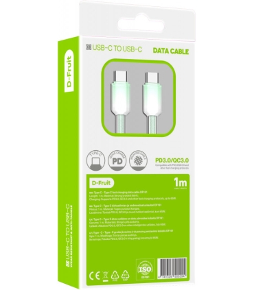 D-Fruit kaabel USB-C - USB-C DF161 1m, heleroheline