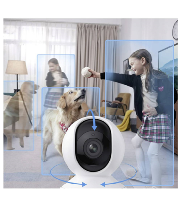 Reolink 4K Dual-Band Wi-Fi 6 Indoor Camera with Auto Tracking | E Series E340 | PTZ | 8 MP | 2.8-8mm/F1.6 | Micro SD, Max. 512GB