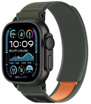 Tech-Protect kellarihm Nylon Elite Apple Watch 44/45/46/49mm, roheline/oranž