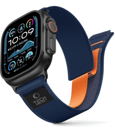 Tech-Protect kellarihm Nylon Elite Apple Watch 44/45/46/49mm, navy/oranž