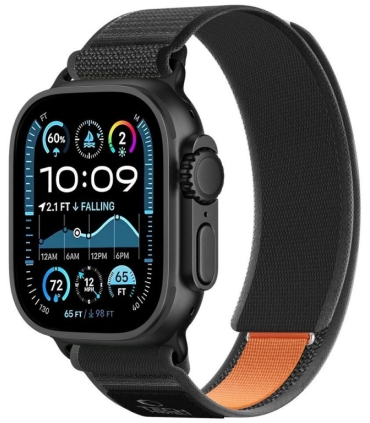 Tech-Protect kellarihm Nylon Elite Apple Watch 44/45/46/49mm, must/oranž