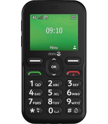 Doro E10 4G must nuputelefon koos laadimisalusega