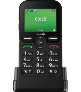 Doro E10 4G must nuputelefon koos laadimisalusega