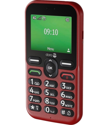 Doro E10 4G punane nuputelefon koos laadimisalusega