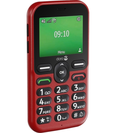 Doro E10 4G punane nuputelefon koos laadimisalusega
