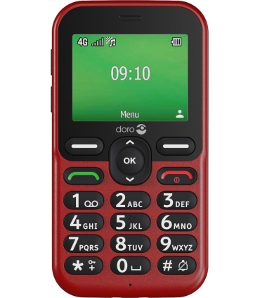 Doro E10 4G punane nuputelefon koos laadimisalusega