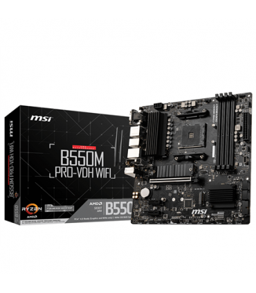 MSI B550M PRO-VDH WIFI Processor family AMD, Processor socket AM4, DDR4, Memory slots 4, Chipset AMD B, Micro ATX