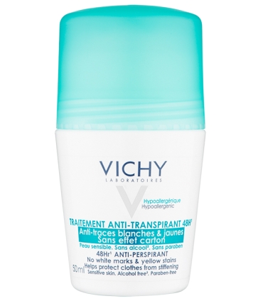 Vichy 48h Roll-on No-Trace Deodorant (50mL) Sensitive Skin