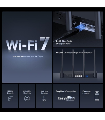 MERCUSYS Wireless Router  Router 3600 Mbps Number of antennas 4 MR27BE