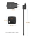 Swissten Slidecharge reisilaadija sissehitatud kaabliga+ USB A PD 30W must