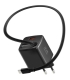 Swissten Slidecharge reisilaadija sissehitatud kaabliga+ USB A PD 30W must