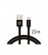 Swissten kaabel Lightning tekstiil 2m , must