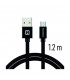 Swissten kaabel tekstiil Micro USB 1,2m must