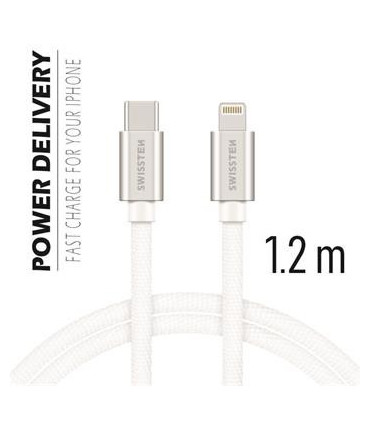 Swissten kaabel USB-C To Lightning 1,2m hõbedane