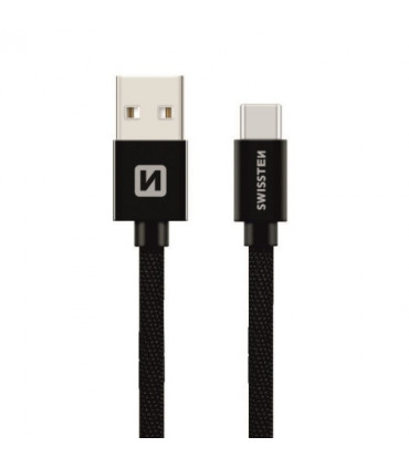 Swissten kaabel tekstiil USB-C 3m , must