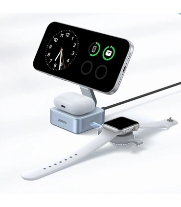 Ugreen Magflow 2in1 Qi2 25 juhtmevaba laadimisjaam