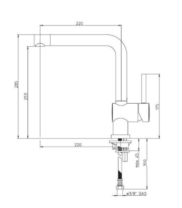 Kitchen sink tap Pyramis stainless steel