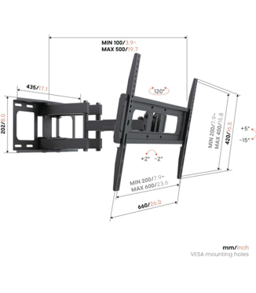 Vogels Wall mount UP 6053 Full-Motion TV Wall Mount L 40-80"