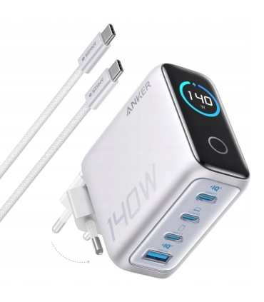 Anker 4-port 140W laadija koos USB-C kaabliga