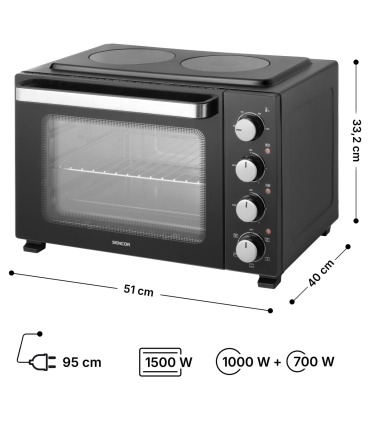Sencor SEO3580BK lauaahi 2 keraamilise keedualaga, must 35 l