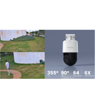Reolink 4K Dual-Lens PoE Camera with Auto Tracking | TrackMix PoE | PTZ | 8 MP | 2.8mm/F1.6 | IP65 | H.264, H.265 | Micro SD, Ma