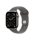 Apple Watch Series 11 GPS + Cellular 42mm Natural Titanium Case with Stone Grey Sport Band - S/M