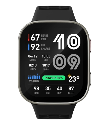 Amazfit Bip Max, hõbedane korpus, must