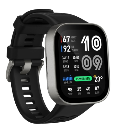 Amazfit Bip Max, hõbedane korpus, must
