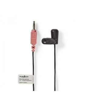 Nedis juhtmega mikrofon, näpitsklambriga, 3,5mm, must