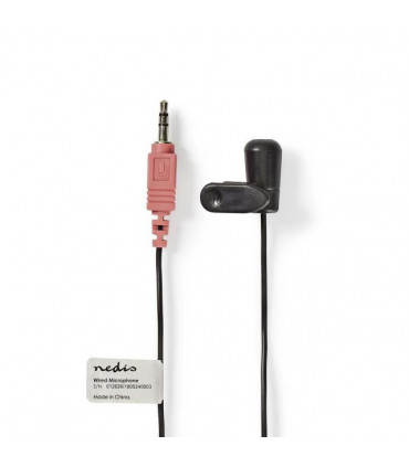 Nedis juhtmega mikrofon, näpitsklambriga, 3,5mm, must