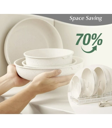 CS Kochsysteme 17-piece Space-Saving Cookware Set, Forged Aluminum, Mint
