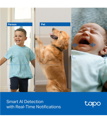 TP-LINK | Tapo C250 | Pan/Tilt AI Home Security Wi-Fi Camera | PTZ | 8 MP | 4mm/F1.6 | H.265 | MicroSD Card up to 512 GB