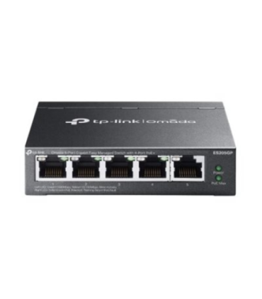 TP-LINK | Omada 5-Port Gigabit Easy Managed Switch with 4-Port PoE+ | ES205GP | Desktop/Wall mountable