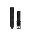 Garmin Acc, 18mm Band, Black Leather + Brushed Slate, WW/APAC