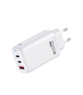 Quik GaN laadija 2xUSB-C/USB-A 65W, valge