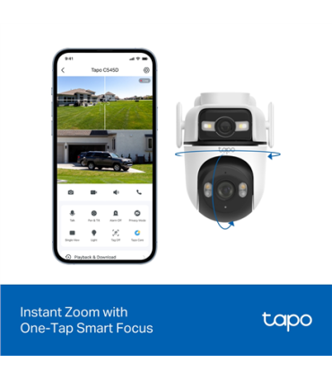 TP-LINK | Dual Lens Security Wi-Fi Camera | Tapo C545D | Dome | 3 MP | 6mm | IP66 | H.264 | MicroSD, up to 512 GB