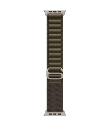Apple 49mm Dark Olive Alpine Loop - Medium - Natural Titanium Finish