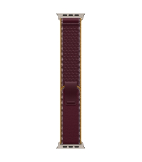 Apple 49mm Burgundy Trail Loop - S/M - Natural Titanium Finish