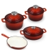 XANTEN cast iron 7pcs cookware set, red