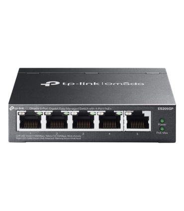 TP-LINK | Omada 5-Port Gigabit Easy Managed Switch with 4-Port PoE+ | ES205GP | Desktop/Wall mountable