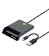 D-Fruit ID-kaardi lugeja USB-A/USB-C DF174, must