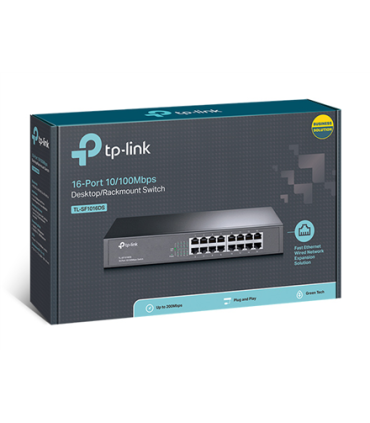 TP-LINK | Switch | TL-SF1016DS | Unmanaged | Desktop/Rackmountable | 10/100 Mbps (RJ-45) ports quantity 16 | Power supply type E