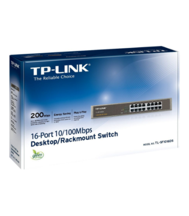 TP-LINK | Switch | TL-SF1016DS | Unmanaged | Desktop/Rackmountable | 10/100 Mbps (RJ-45) ports quantity 16 | Power supply type E